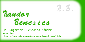 nandor bencsics business card
