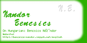nandor bencsics business card